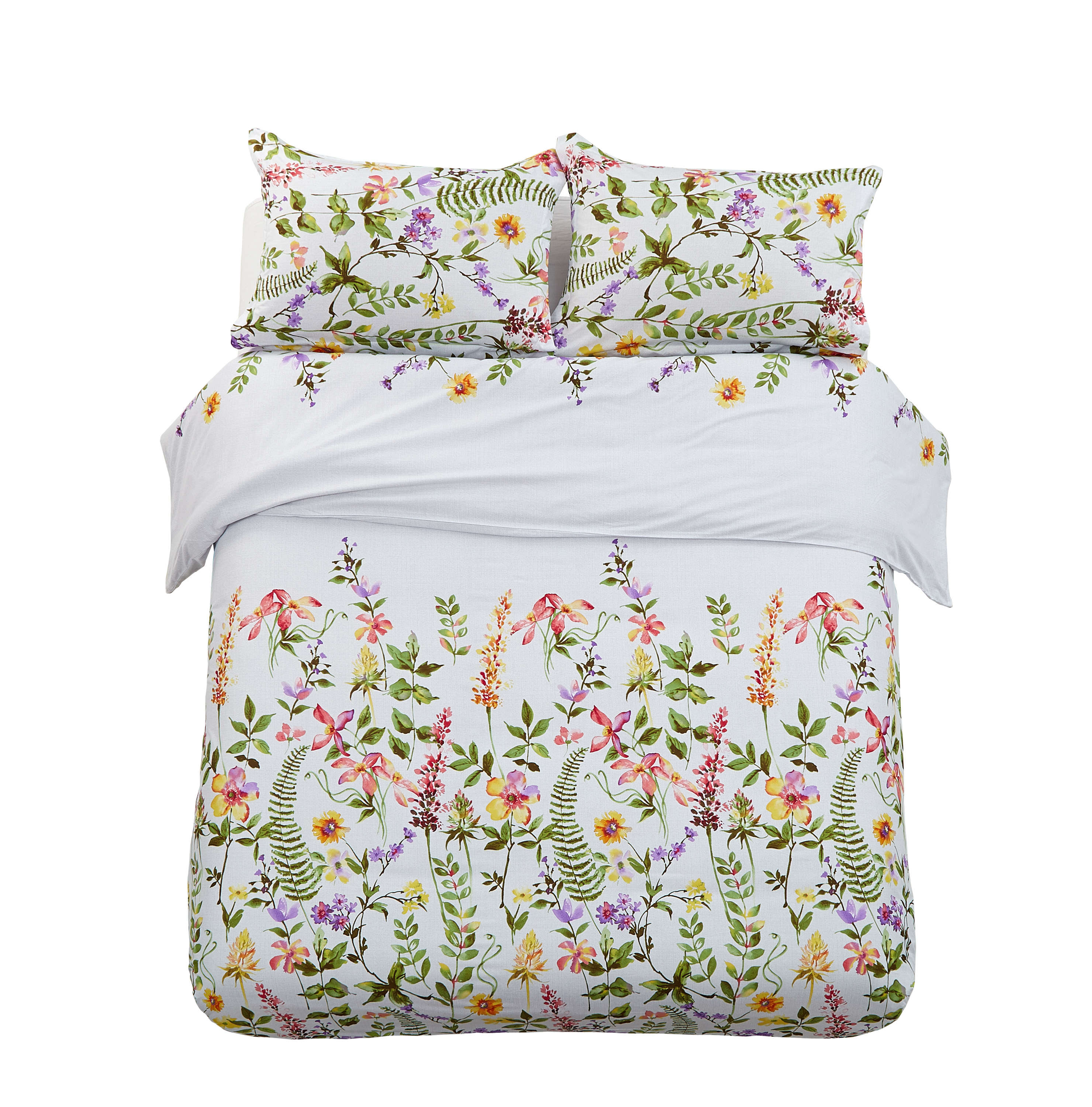 Duvet Cover Sets 3 PC Durable Brushed Microfiber Pretty Floral Print, Full/Queen