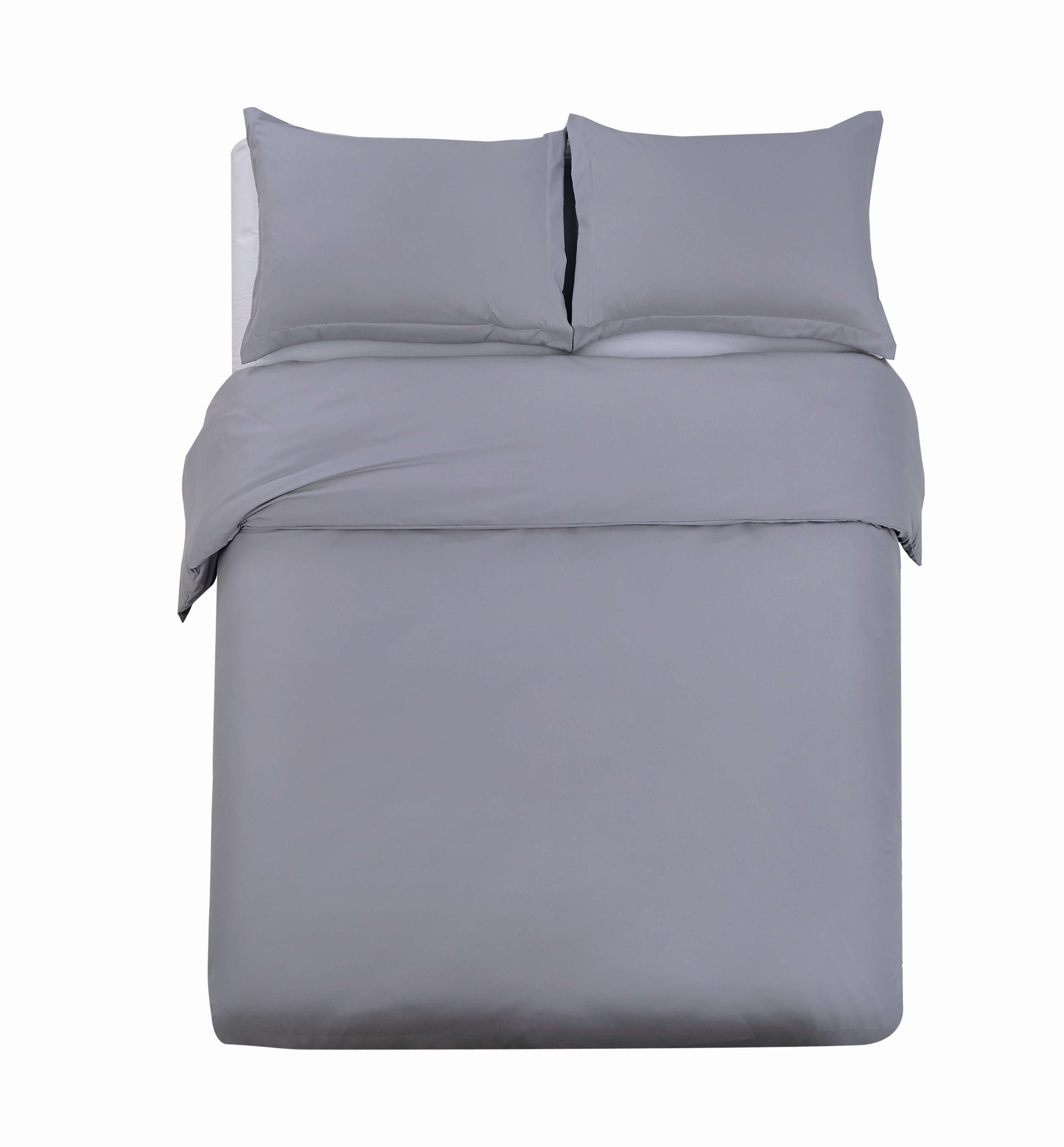 Duvet Cover Sets 3 PC Brushed Microfiber Solid Color, Dark Gray, Full/Queen